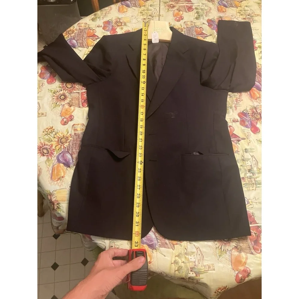 Vintage Burberrys Blazer Mens 42R Navy Blue Wool Sport Coat Jacket Gold Buttons